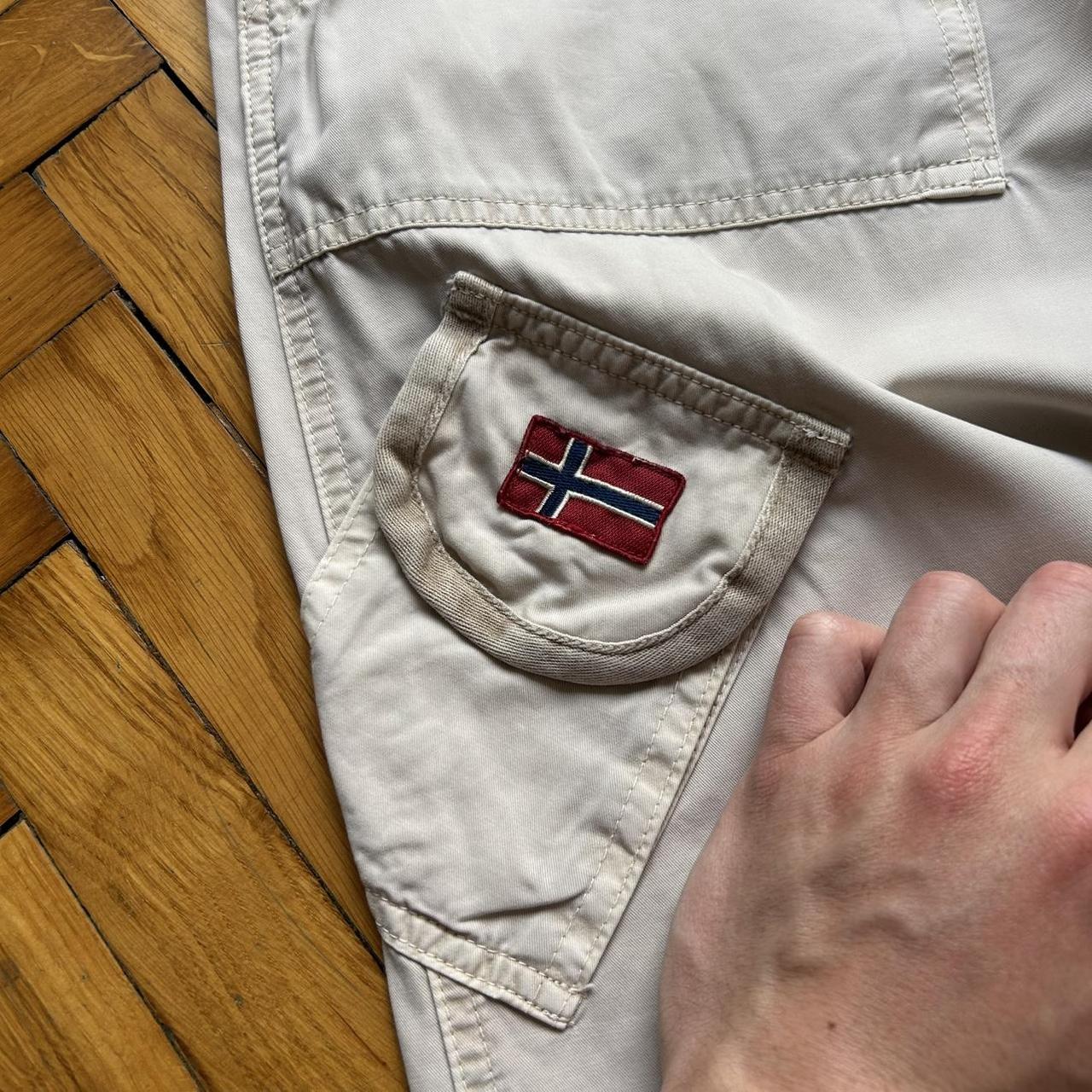 2000s Napapijri Cargo Trousers Beige 36W 34L