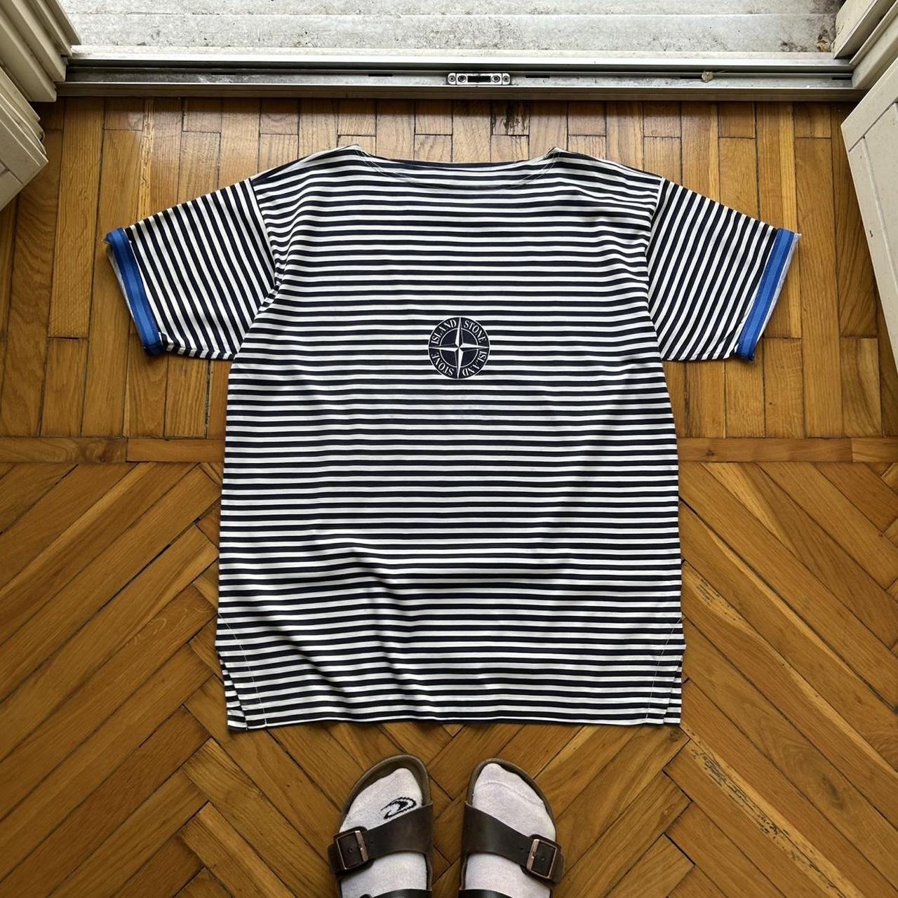 1980s Stone Island Striped T Shirt L