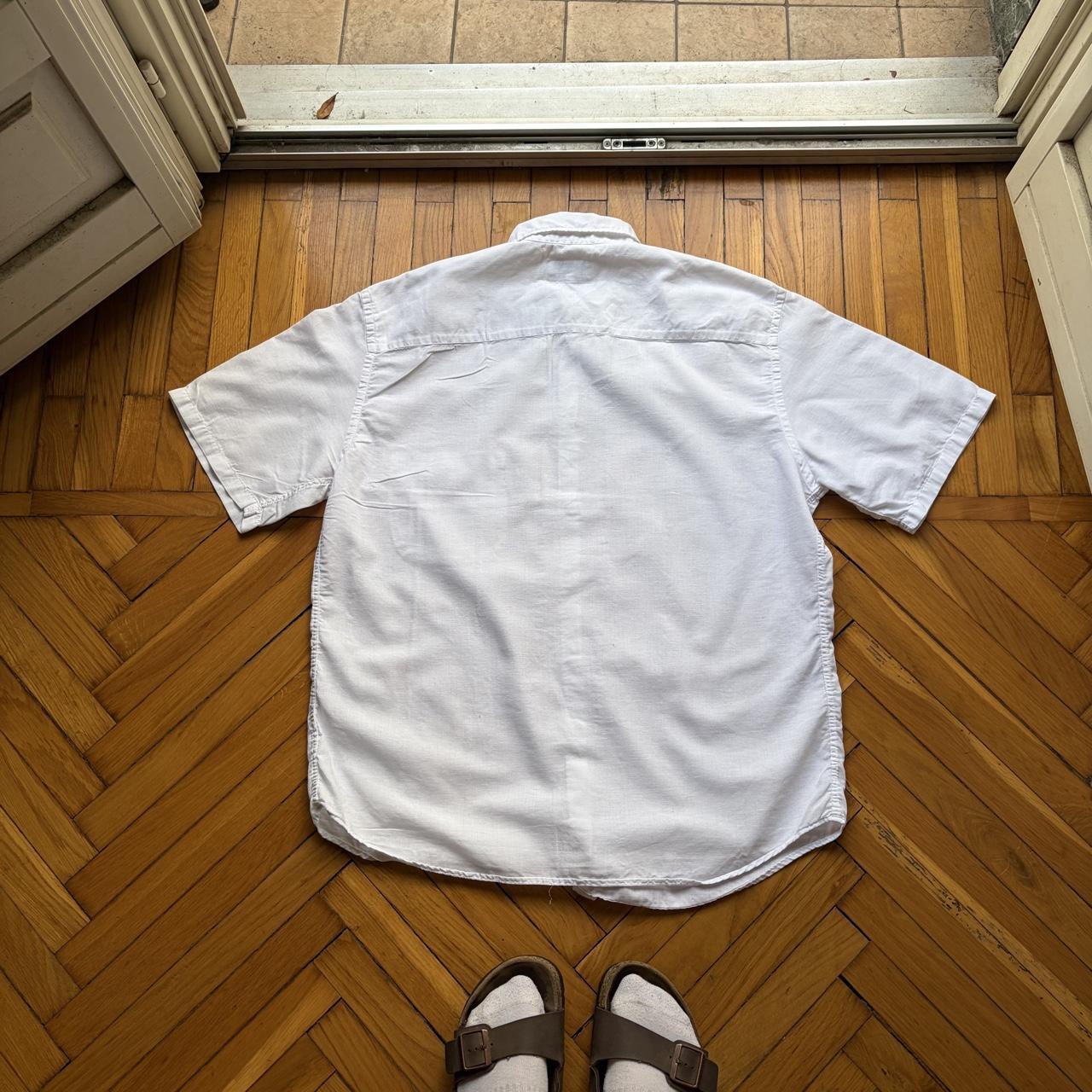 1990s Armani Jeans Linen Shirt White XXL