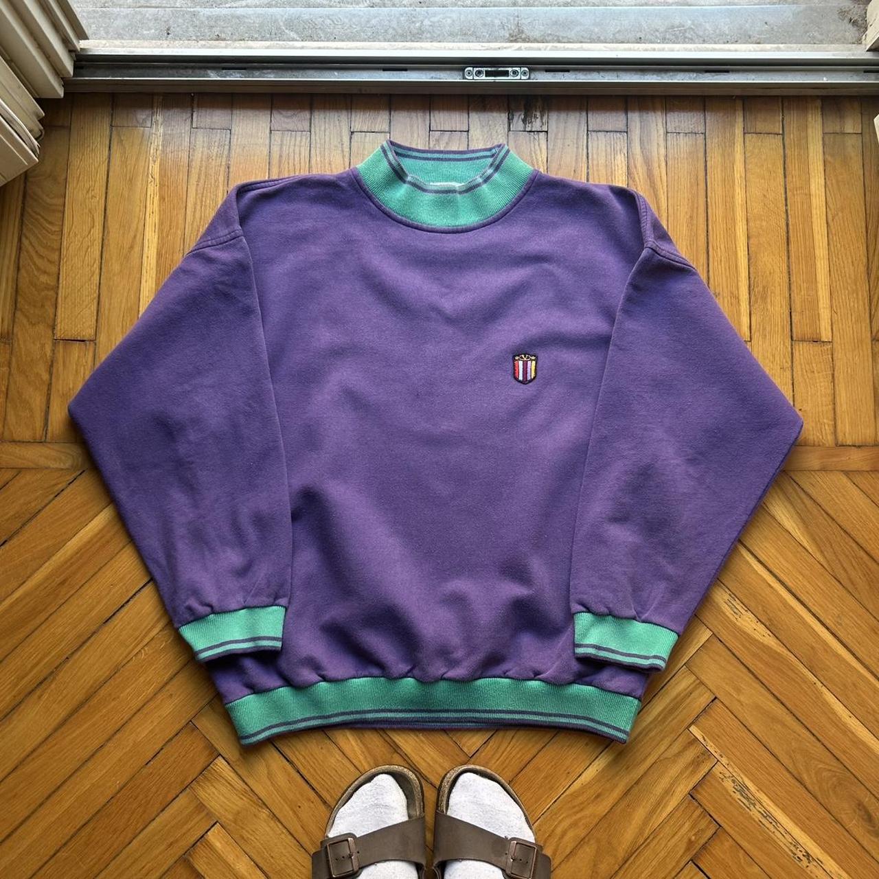 1990s Valentino Beachwear Sweatshirt Purple XL
