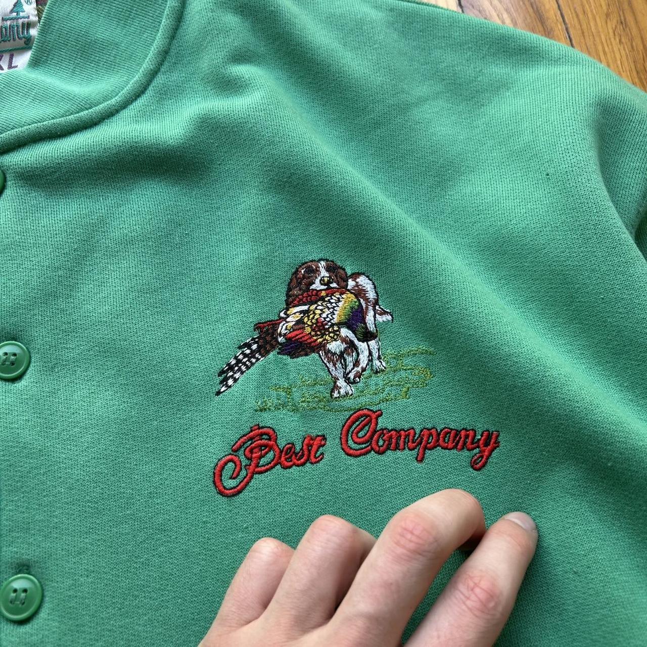 1980s Best Company Cardigan Green XL