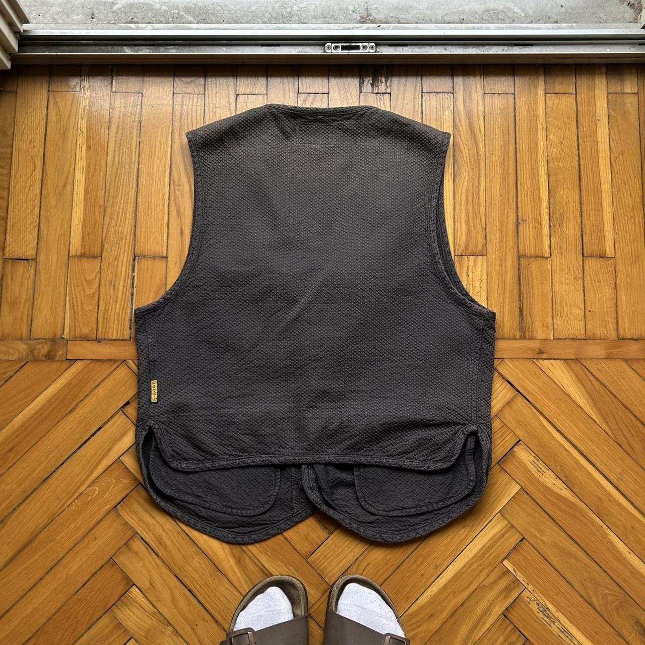 1990s Armani Jeans Textured Waistcoat Grey M