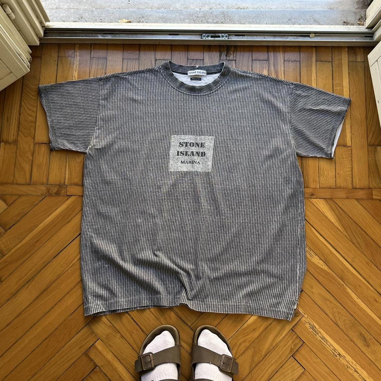 1990s Stone Island Marina Striped T Shirt XXL
