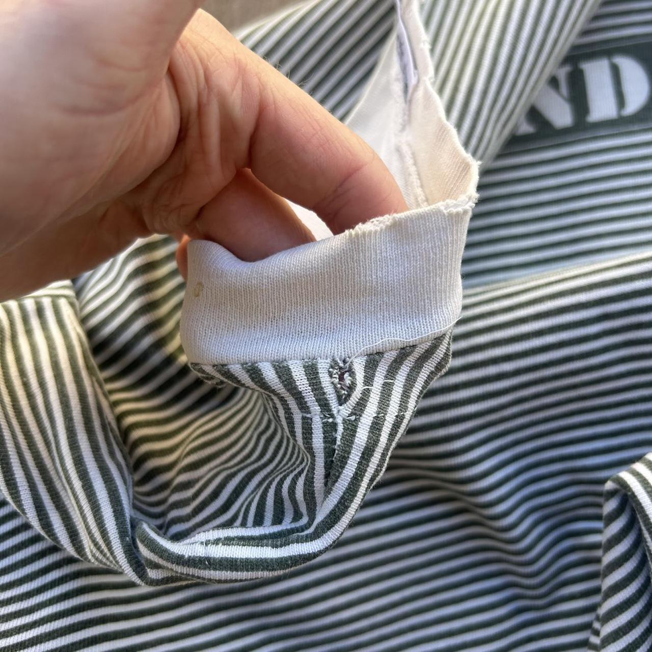 1980s Stone Island T Shirt Striped Green XL