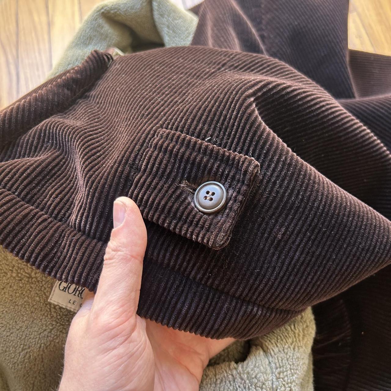 1990s Giorgio Armani Le Collezioni Corduroy Coat XL