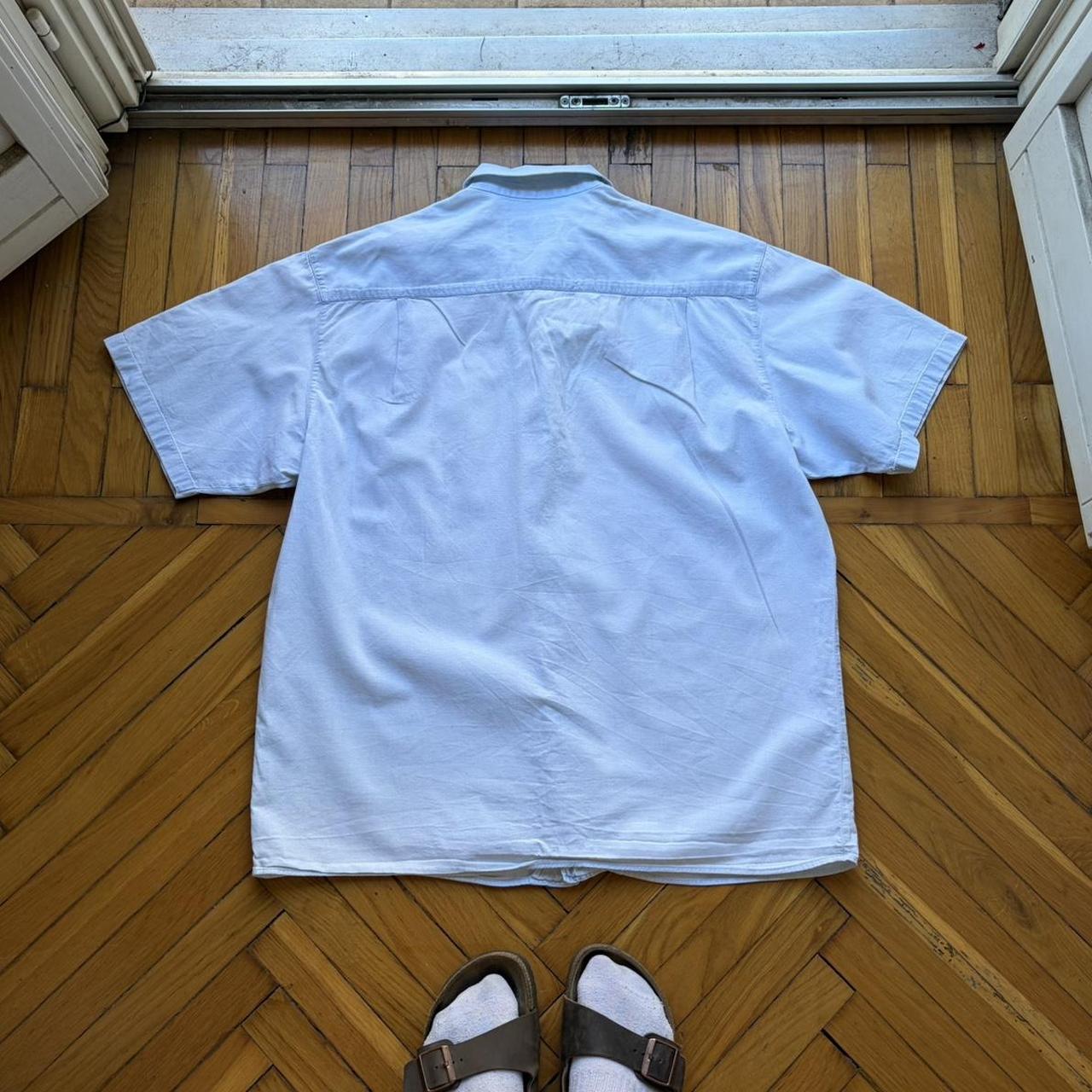 1990s Armani Jeans Print Shirt Blue L