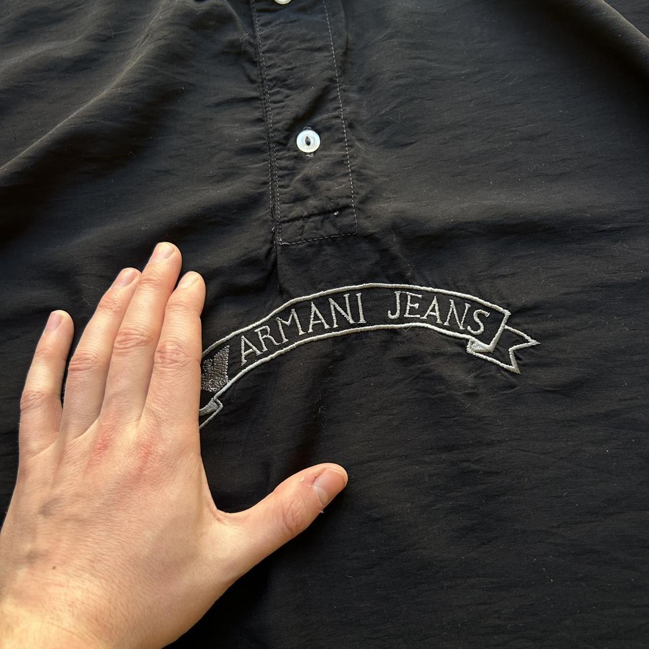 1990s Armani Jeans Polo Shirt Black M
