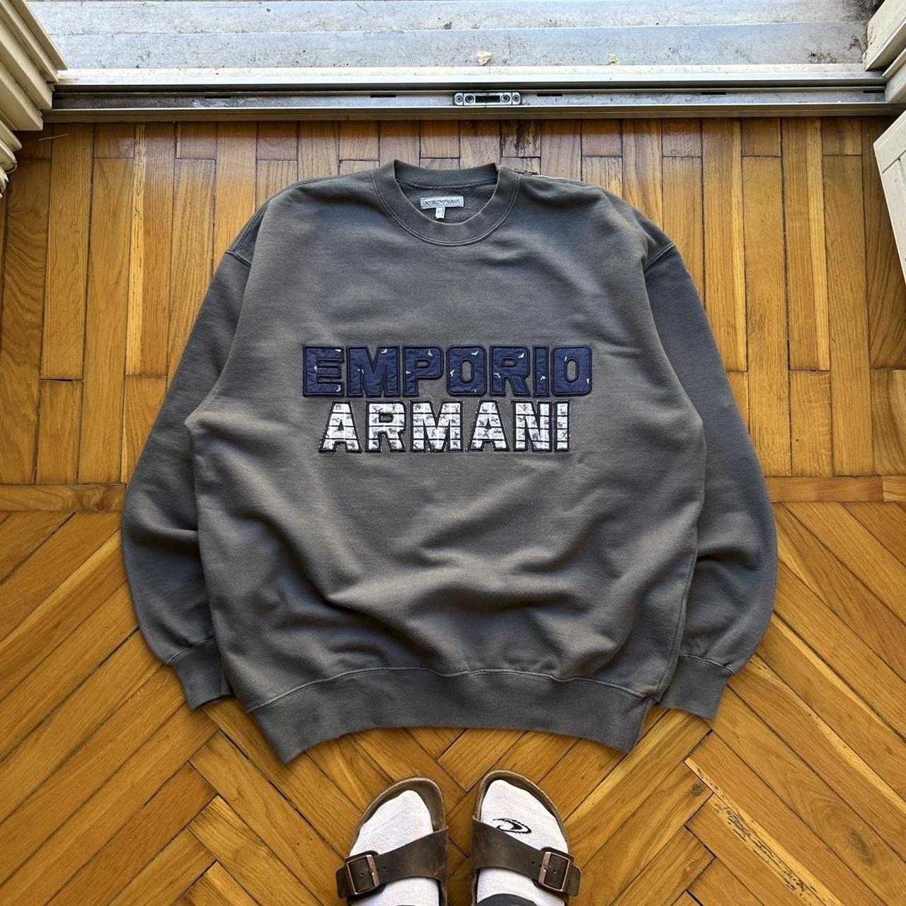 1990s Emporio Armani Sweatshirt Khaki L