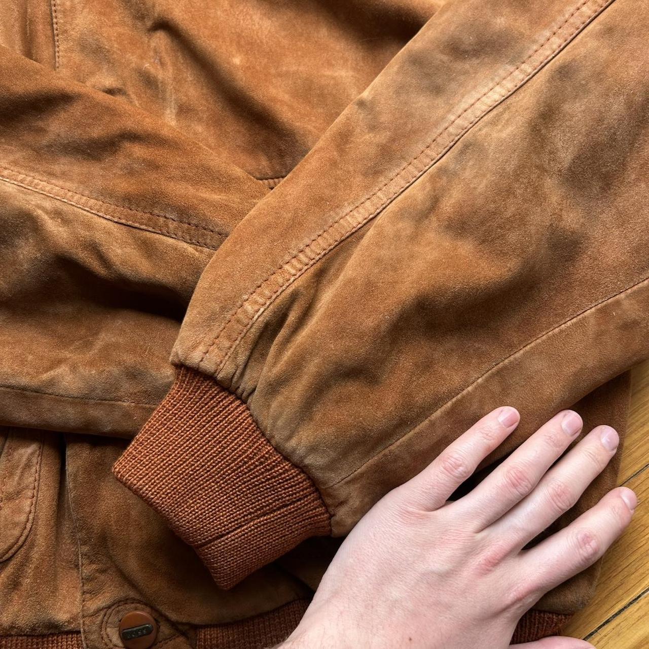 1990s Hugo Boss Suede Leather Jacket XL