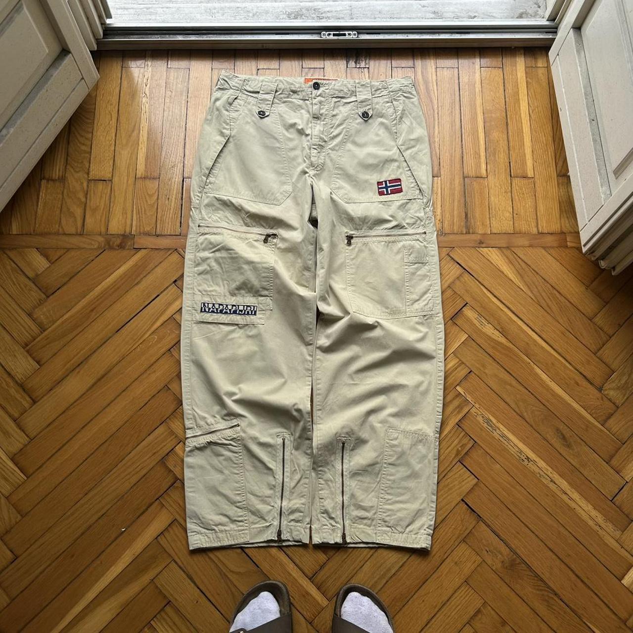 2000s Napapijri Cargo Trousers Beige 34W 30L