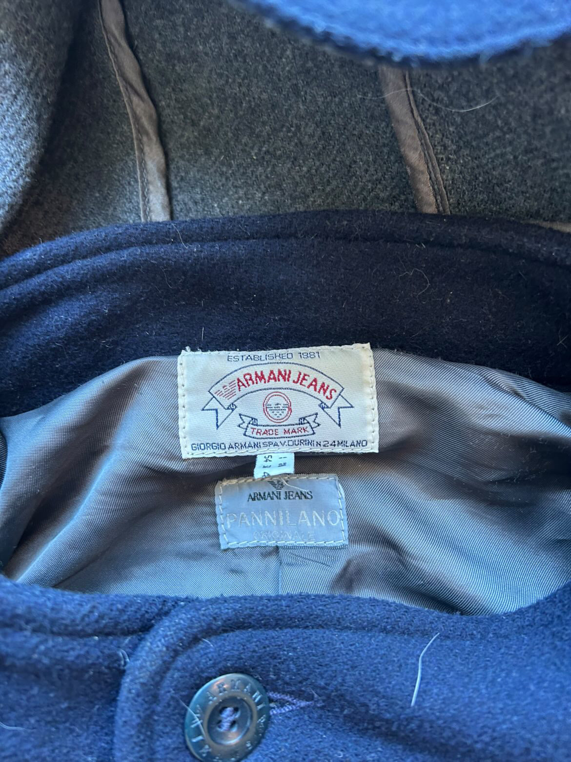 1990s Armani Jeans Trench Navy 54