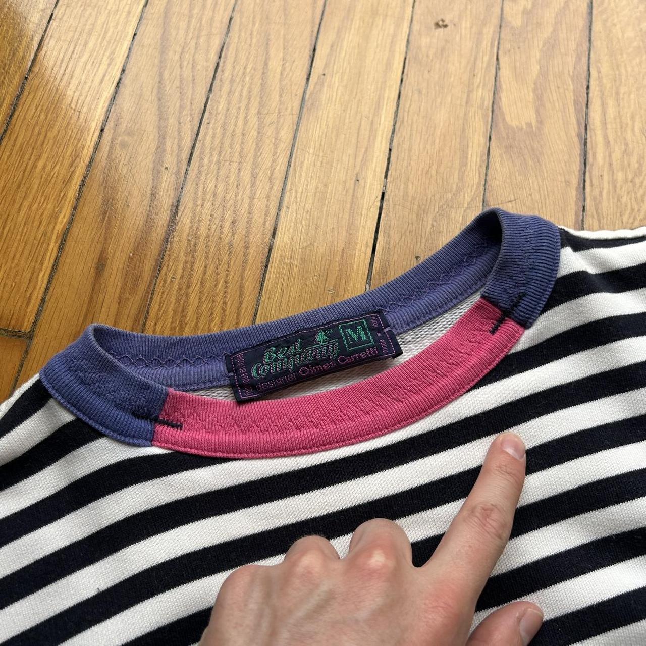 1990s Best Company Striped SS Sweatshirt M