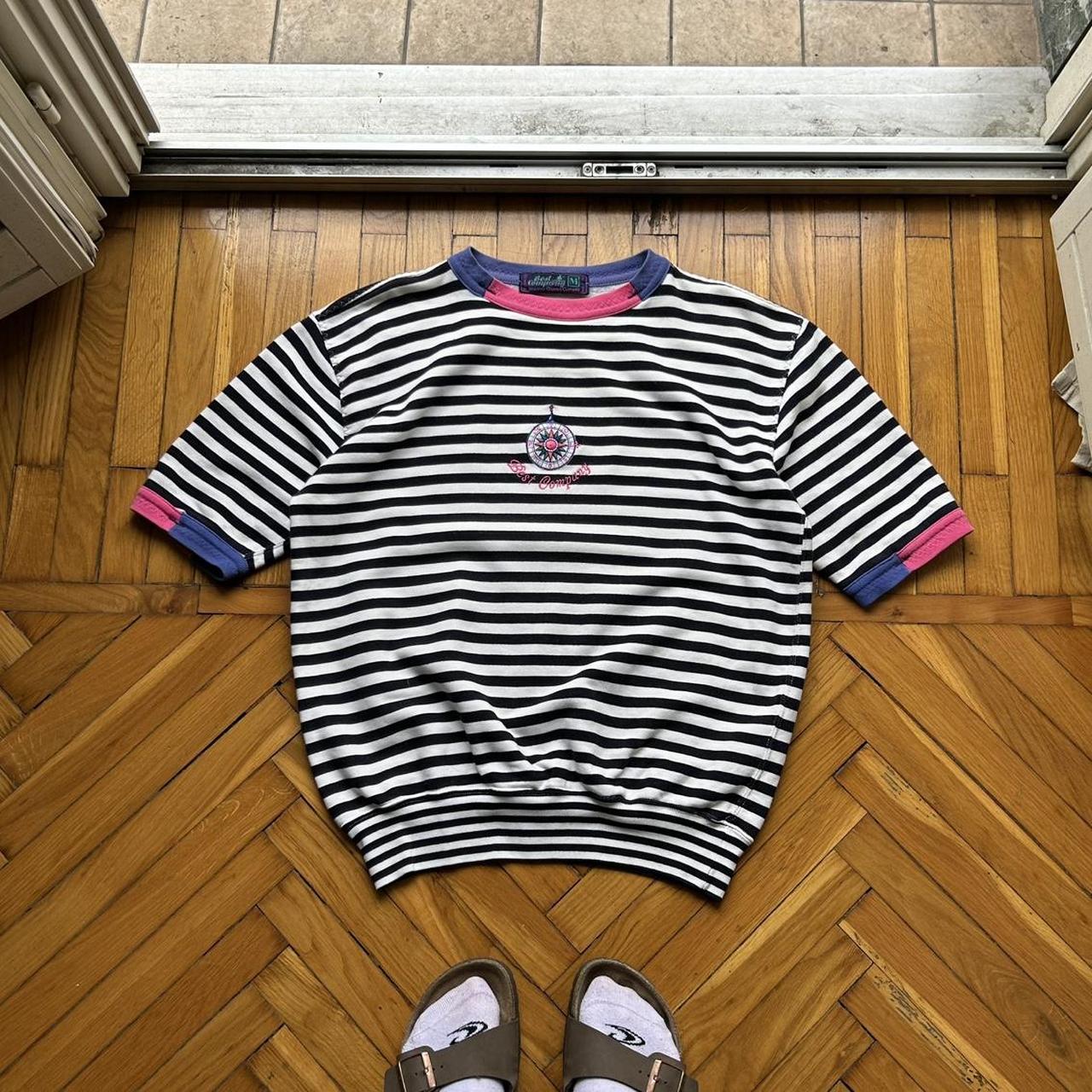 1990s Best Company Striped SS Sweatshirt M
