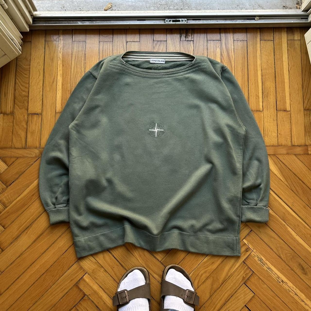1980s Stone Island Compass Sweatshirt Khaki XL