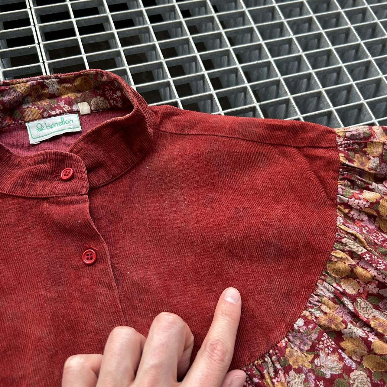 1980s Benetton Floral Shirt Women's L