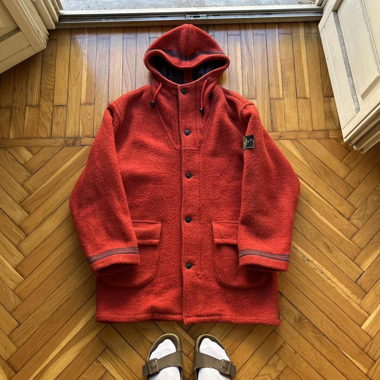 1980s Stone Island Montgomery Duffle Coat Red M