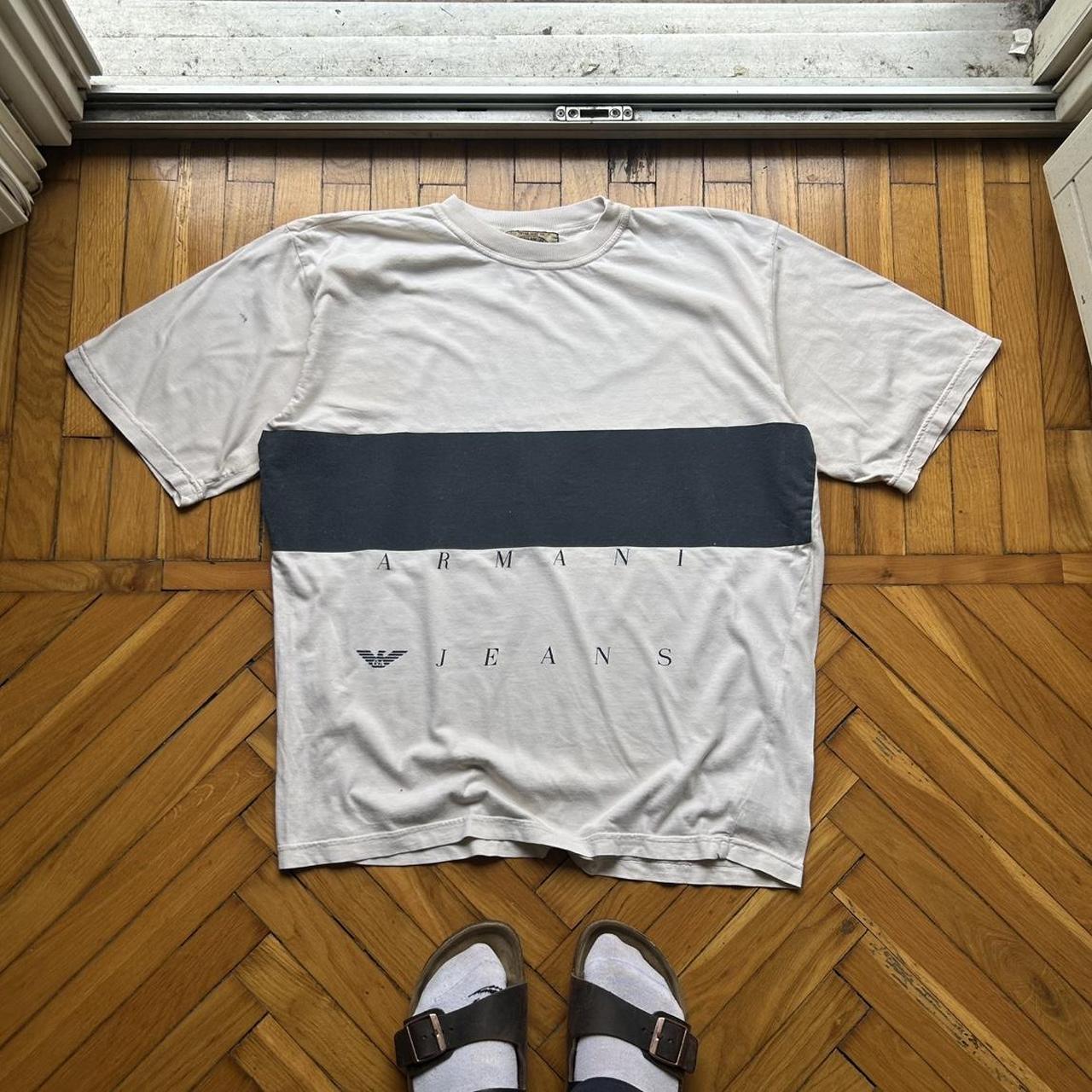 1990s Armani Jeans Graphic T Shirt M