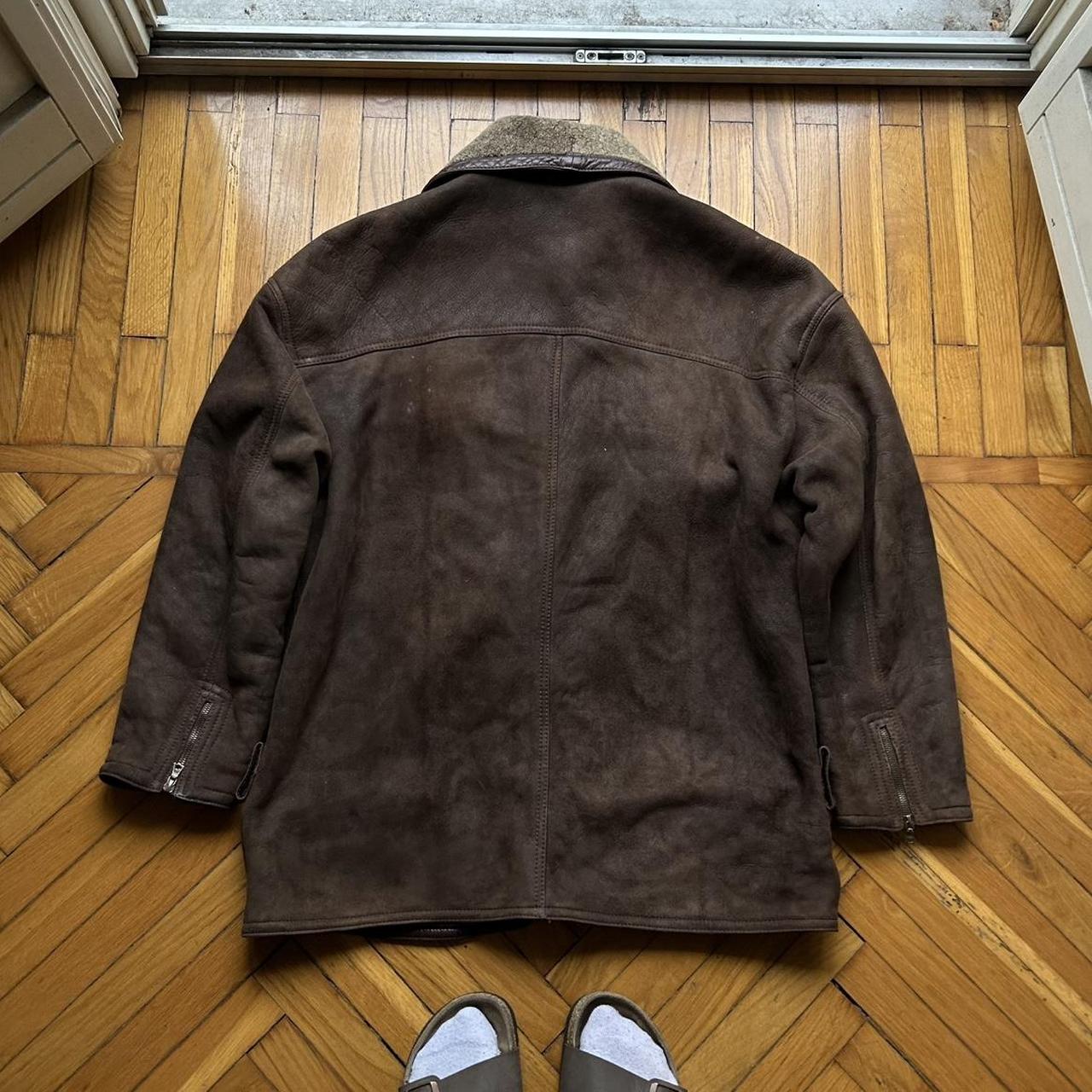 1990s Gianni Versace Suede Shearling Coat L