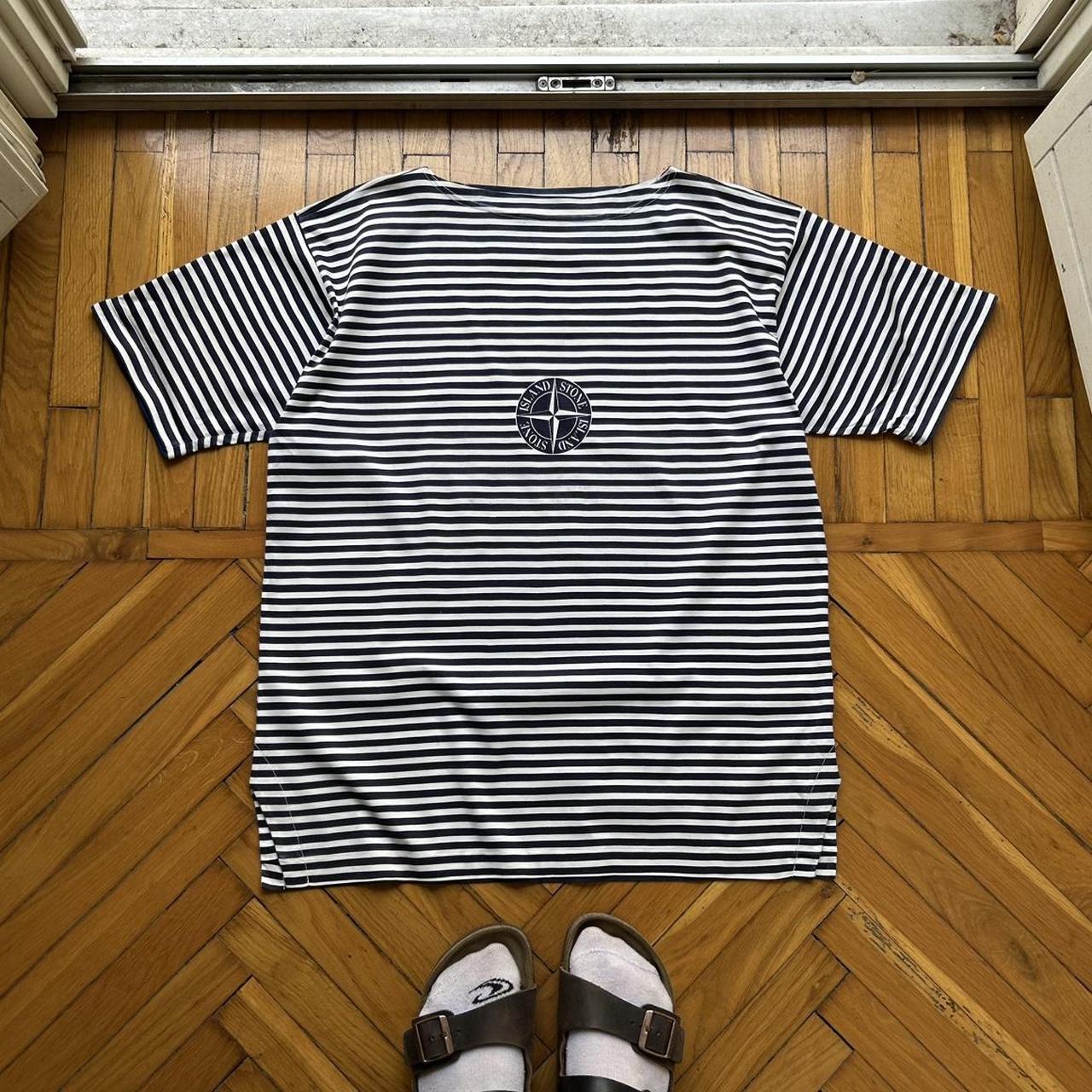 1980s Stone Island Striped T Shirt L