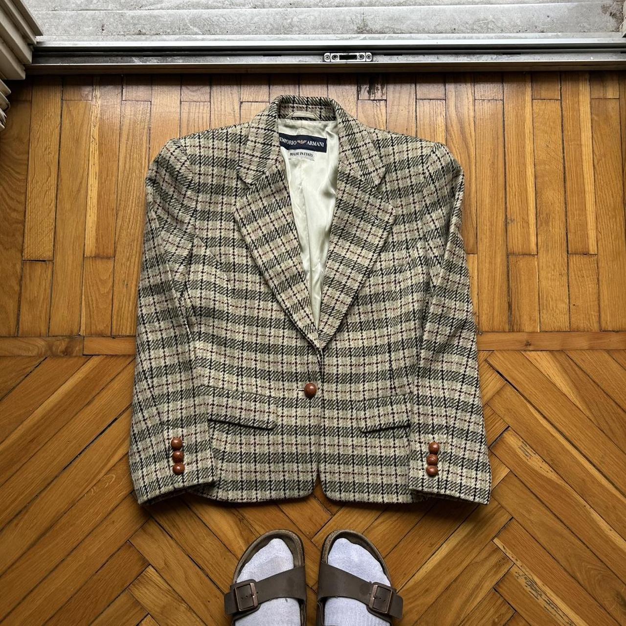 1980s Emporio Armani Checked Blazer Jacket Women's S