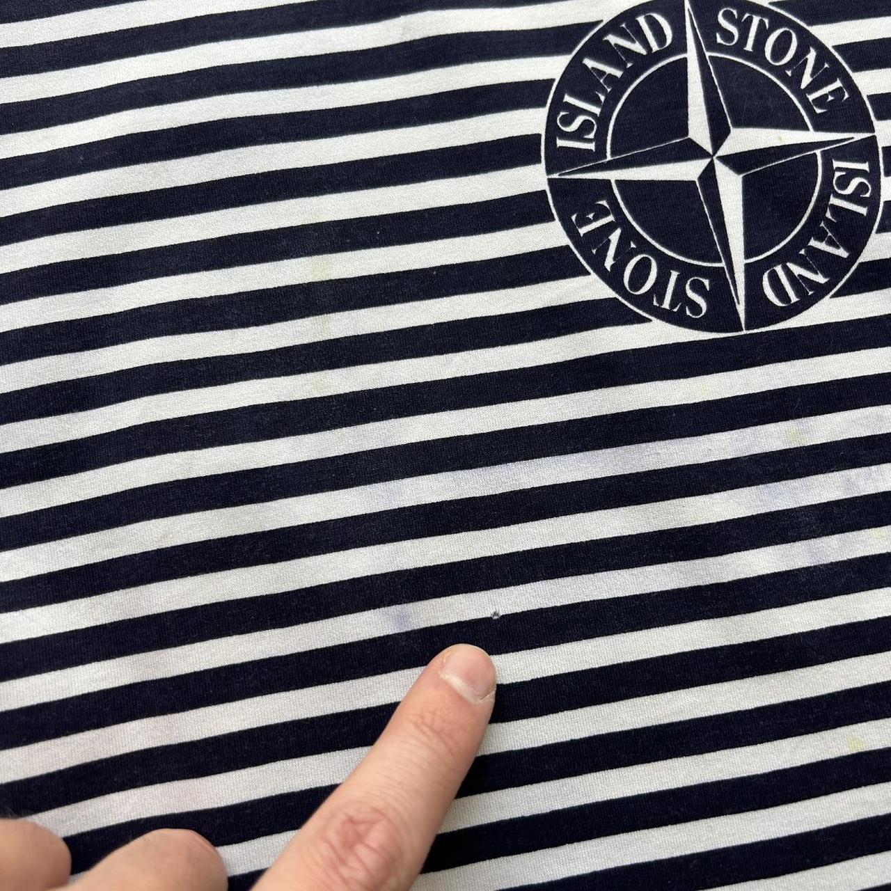 1980s Stone Island Striped T Shirt L