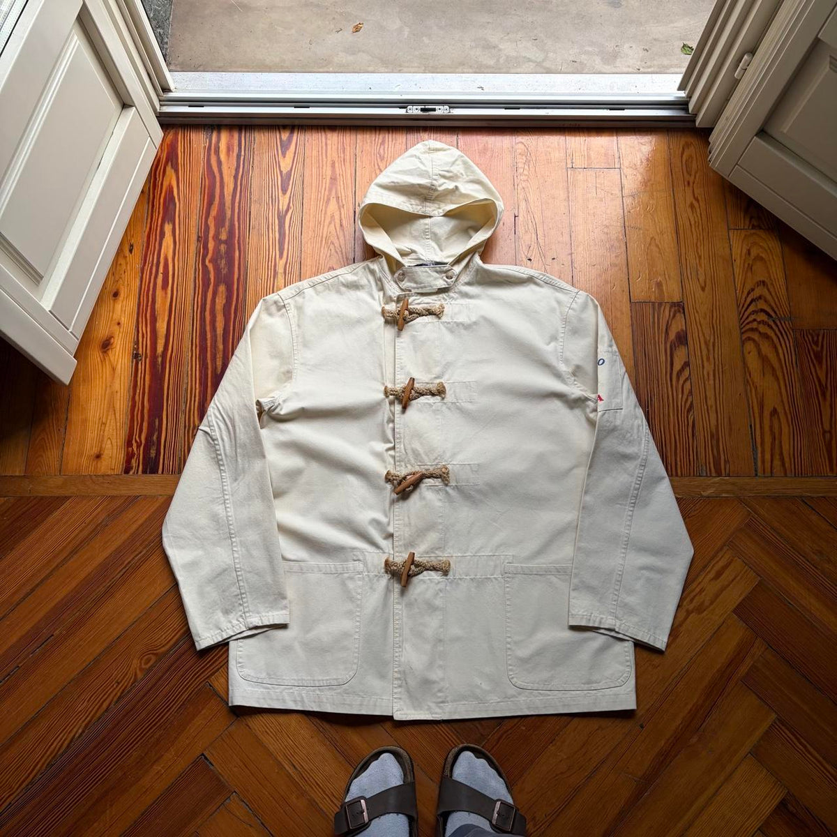 1990s Ralph Lauren Duffle Coat Cream L