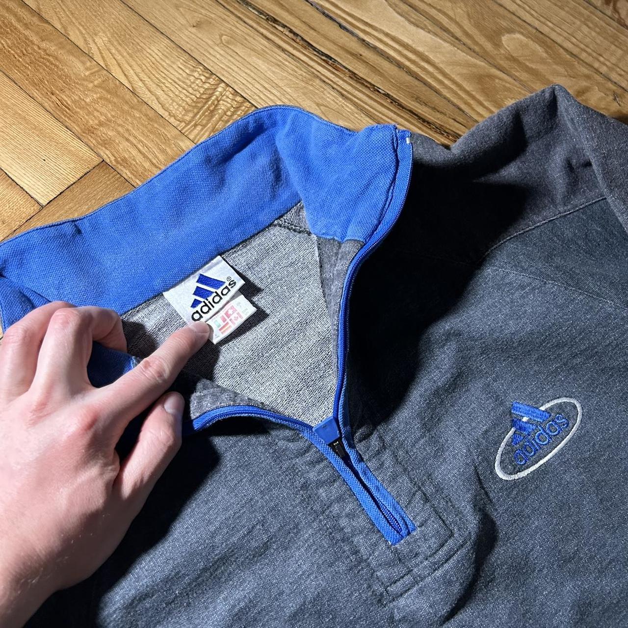 2000s Adidas Q Zip Sweatshirt Grey L