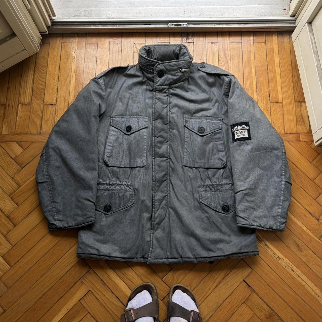 1980s Boneville Navy Arctic Coat Grey XL