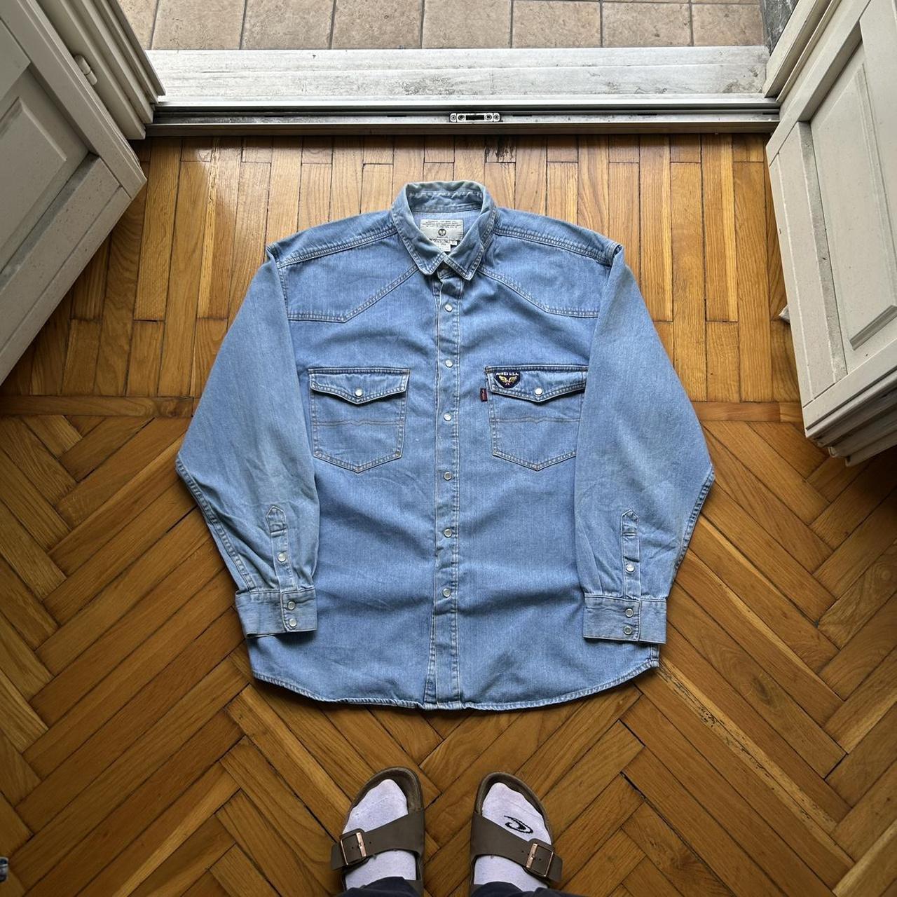 1990s Avirex Denim Shirt Blue XL
