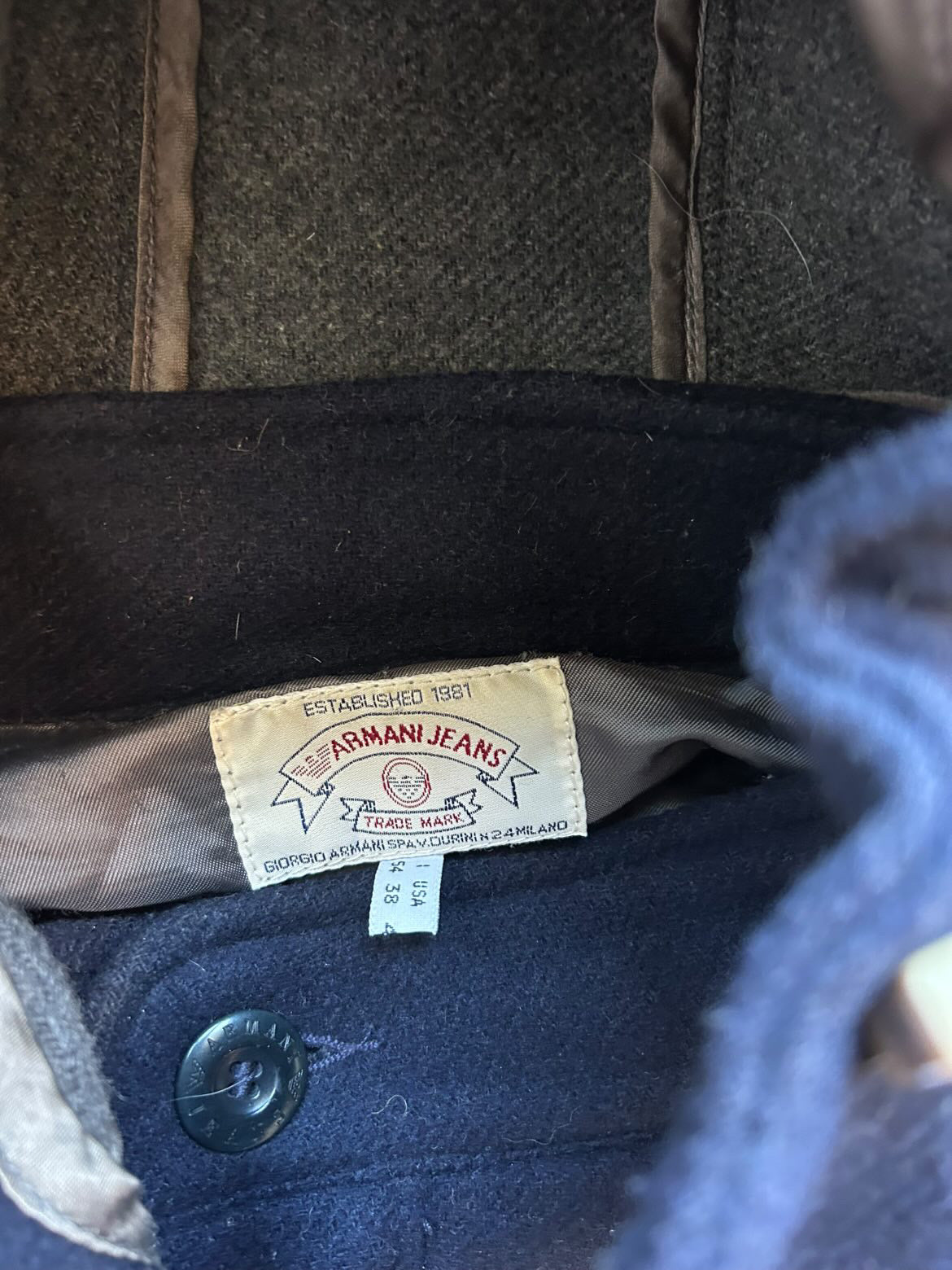 1990s Armani Jeans Trench Navy 54