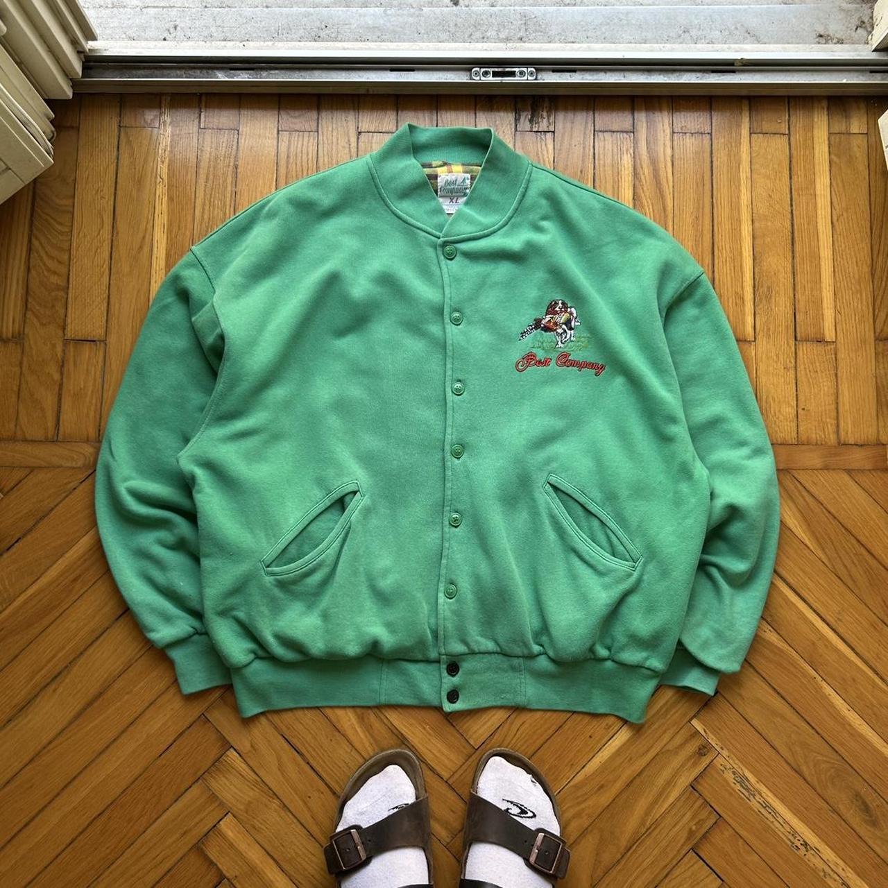 1980s Best Company Cardigan Green XL