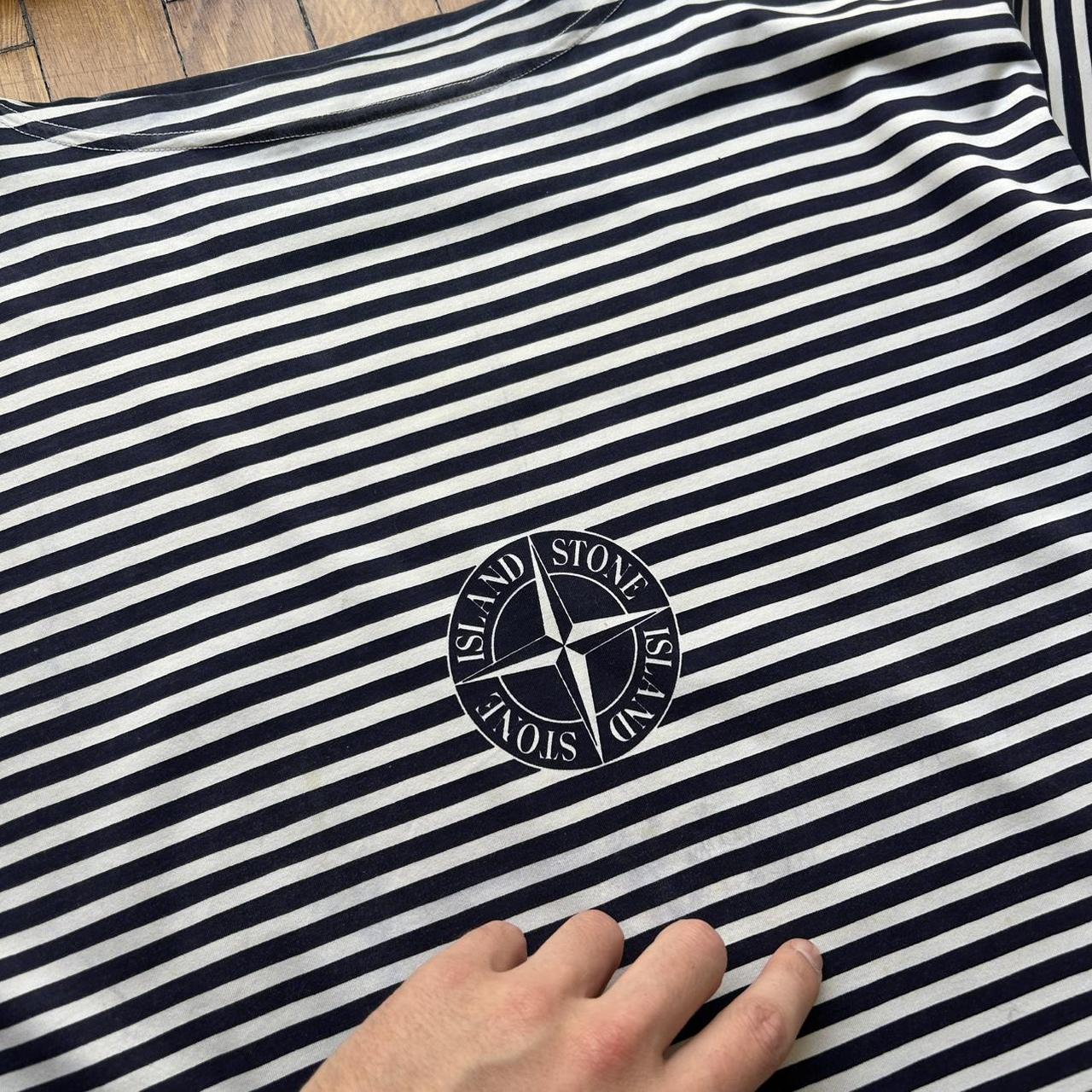 1980s Stone Island Striped T Shirt L