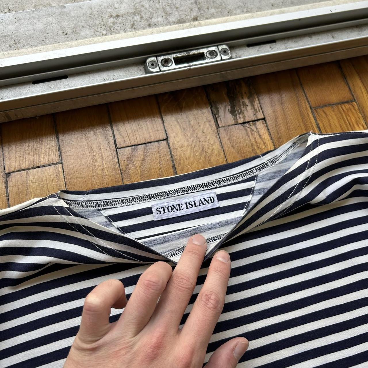 1980s Stone Island Striped T Shirt L