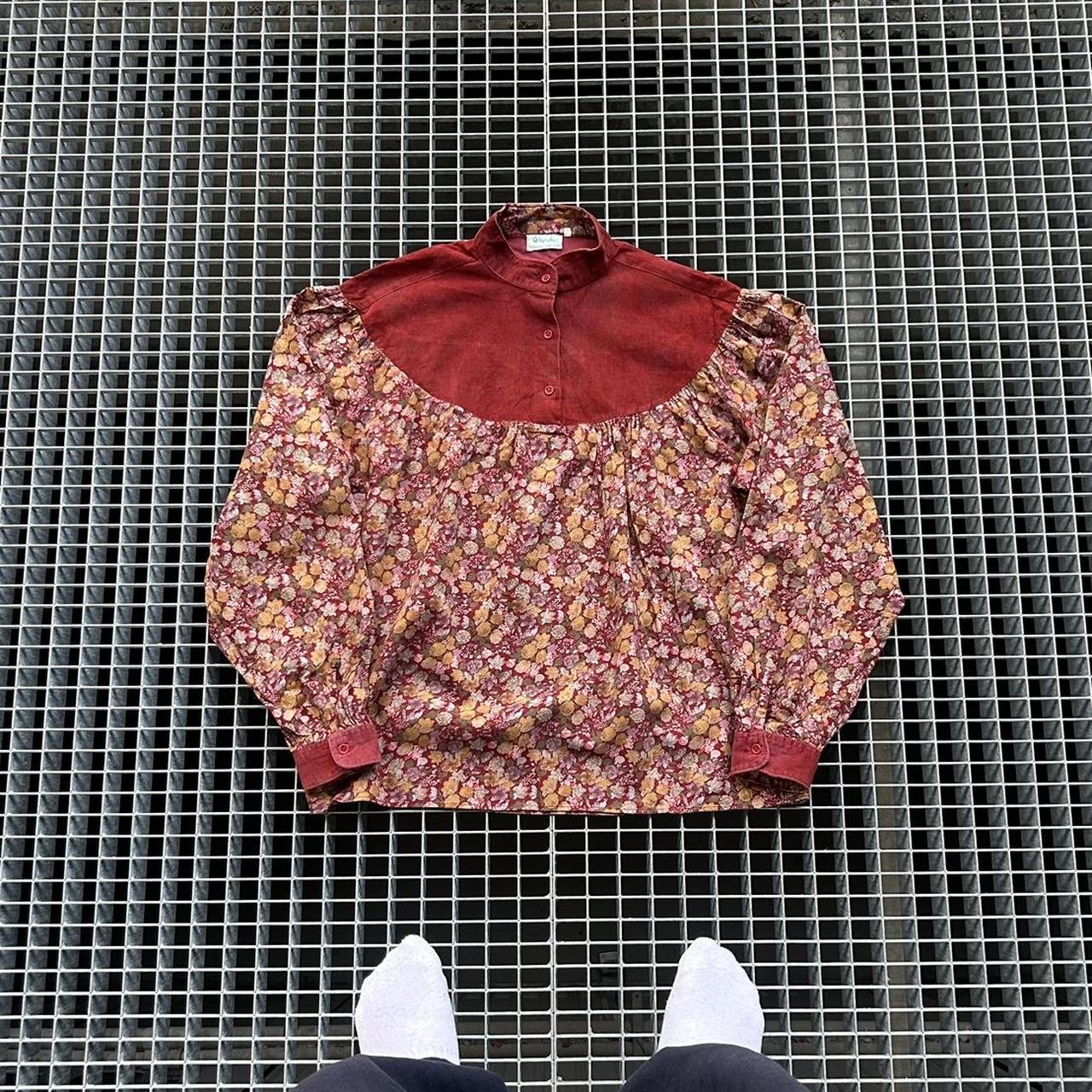 1980s Benetton Floral Shirt Women's L