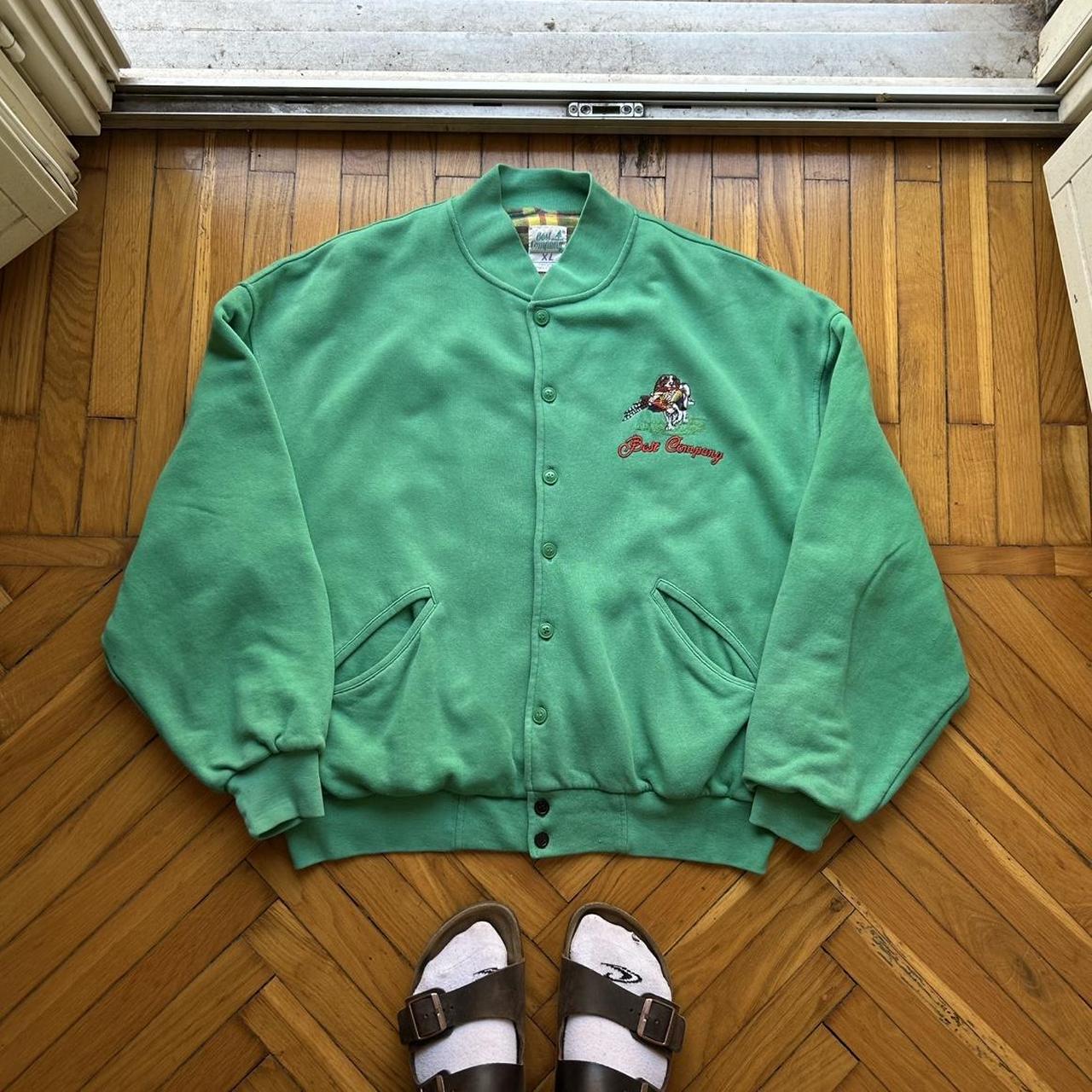 1980s Best Company Cardigan Green XL