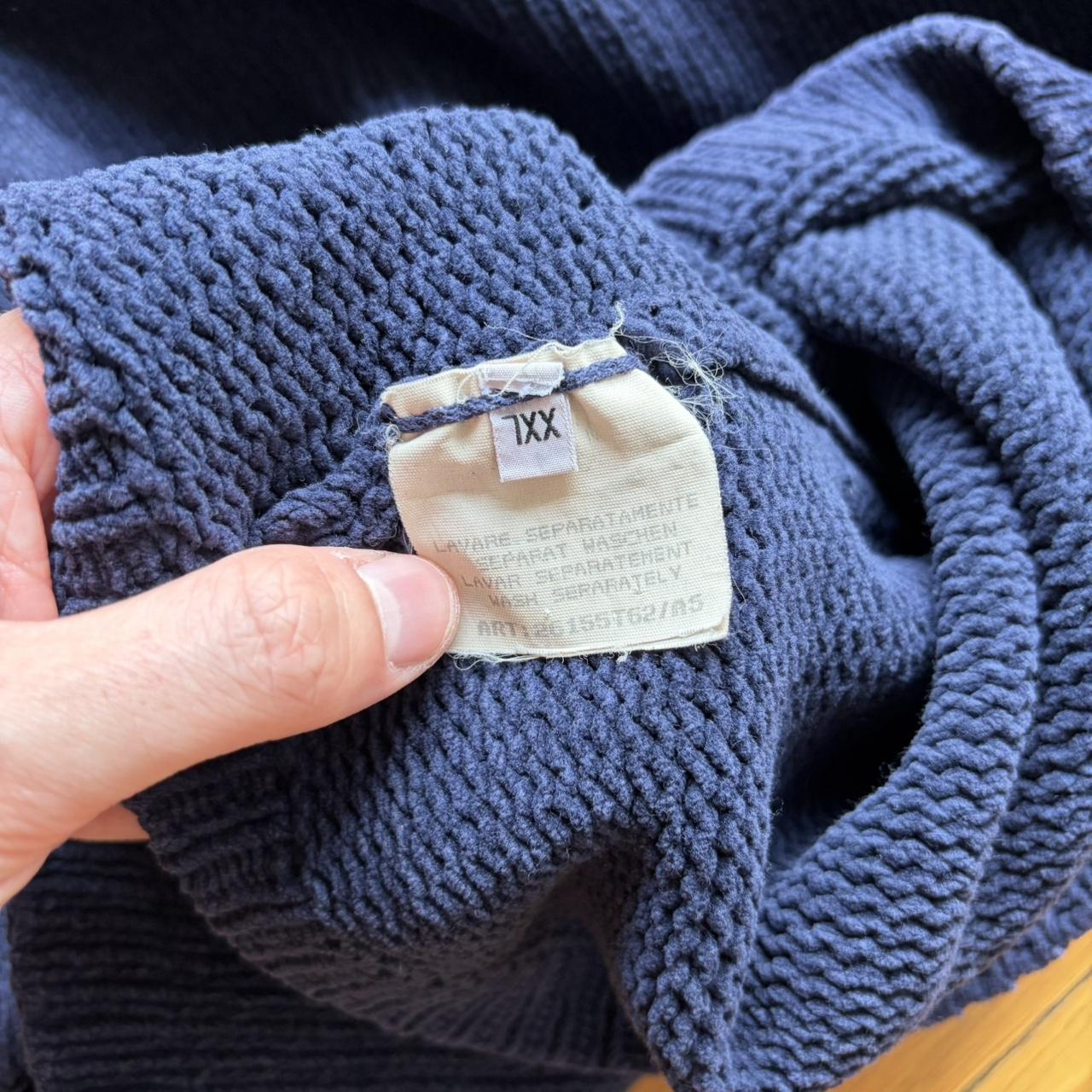 S/S 1997 Stone Island Chenille Knitted Cardigan Navy XXL