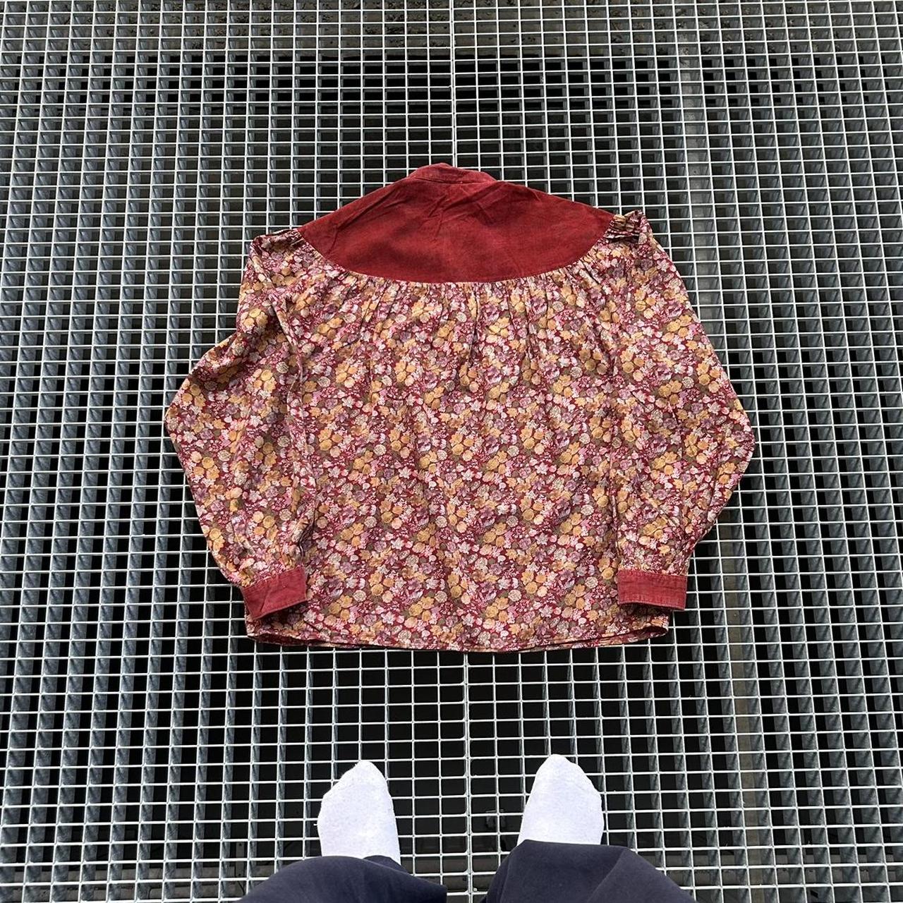 1980s Benetton Floral Shirt Women's L
