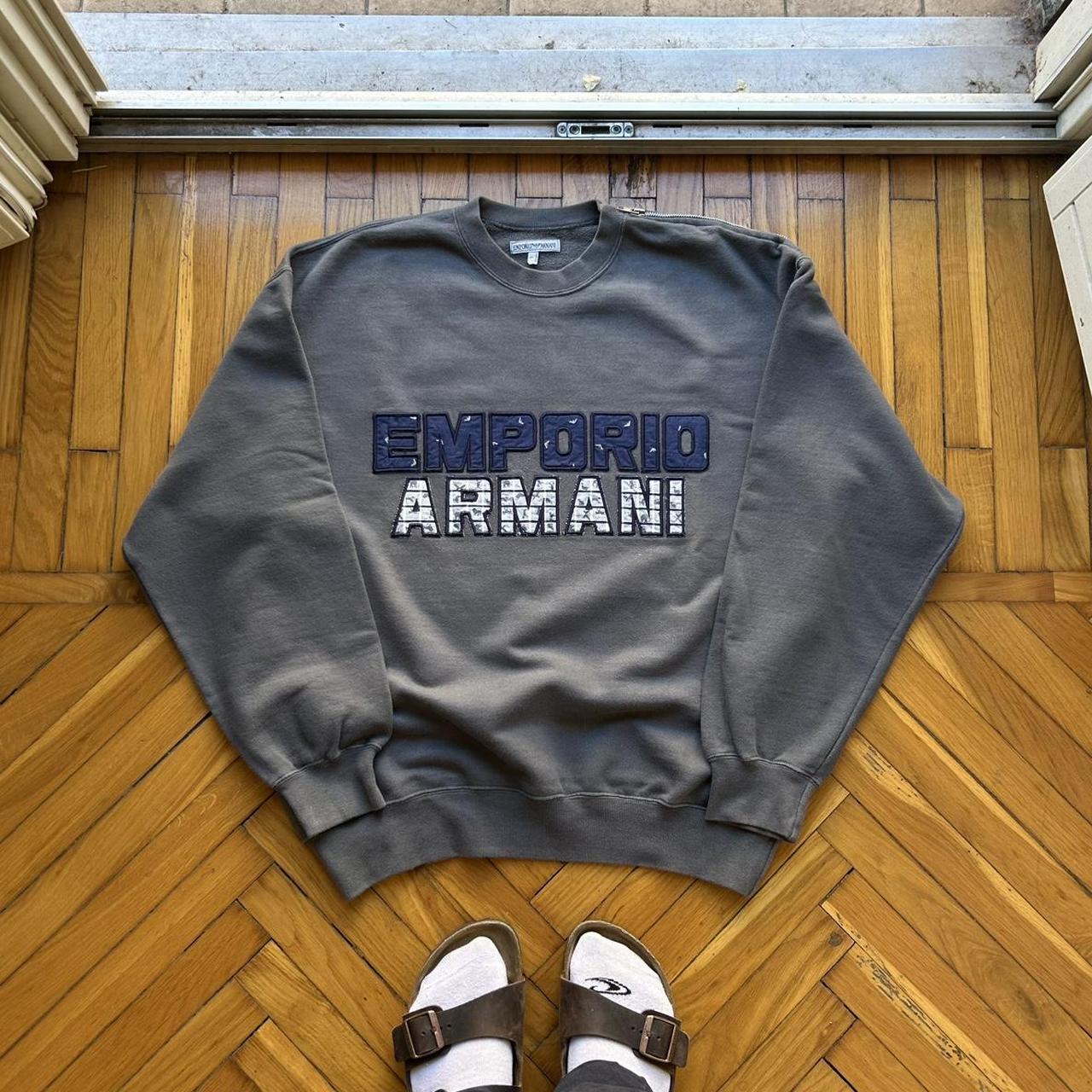 1990s Emporio Armani Sweatshirt Khaki L
