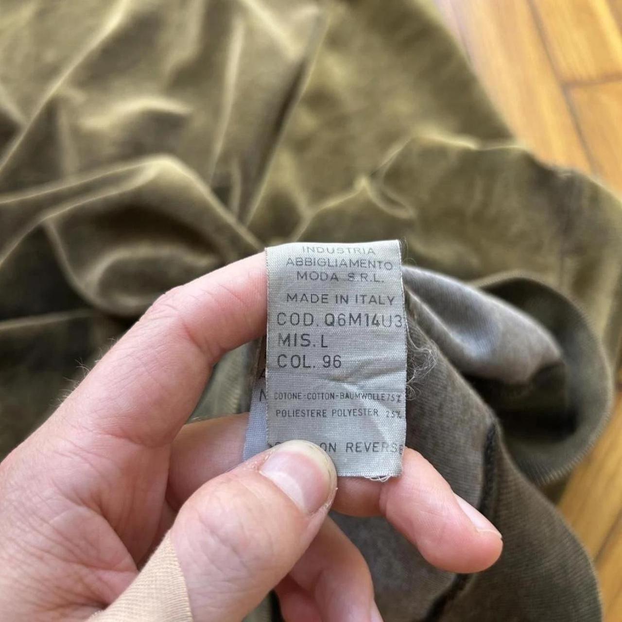 1990s Armani Jeans Velour Sweatshirt Khaki L