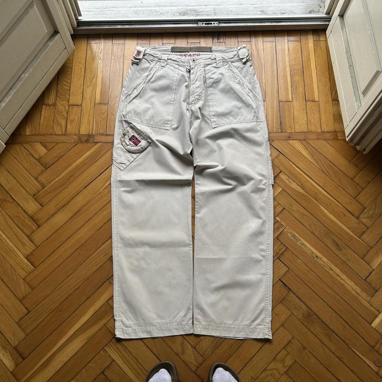 2000s Napapijri Cargo Trousers Beige 36W 34L