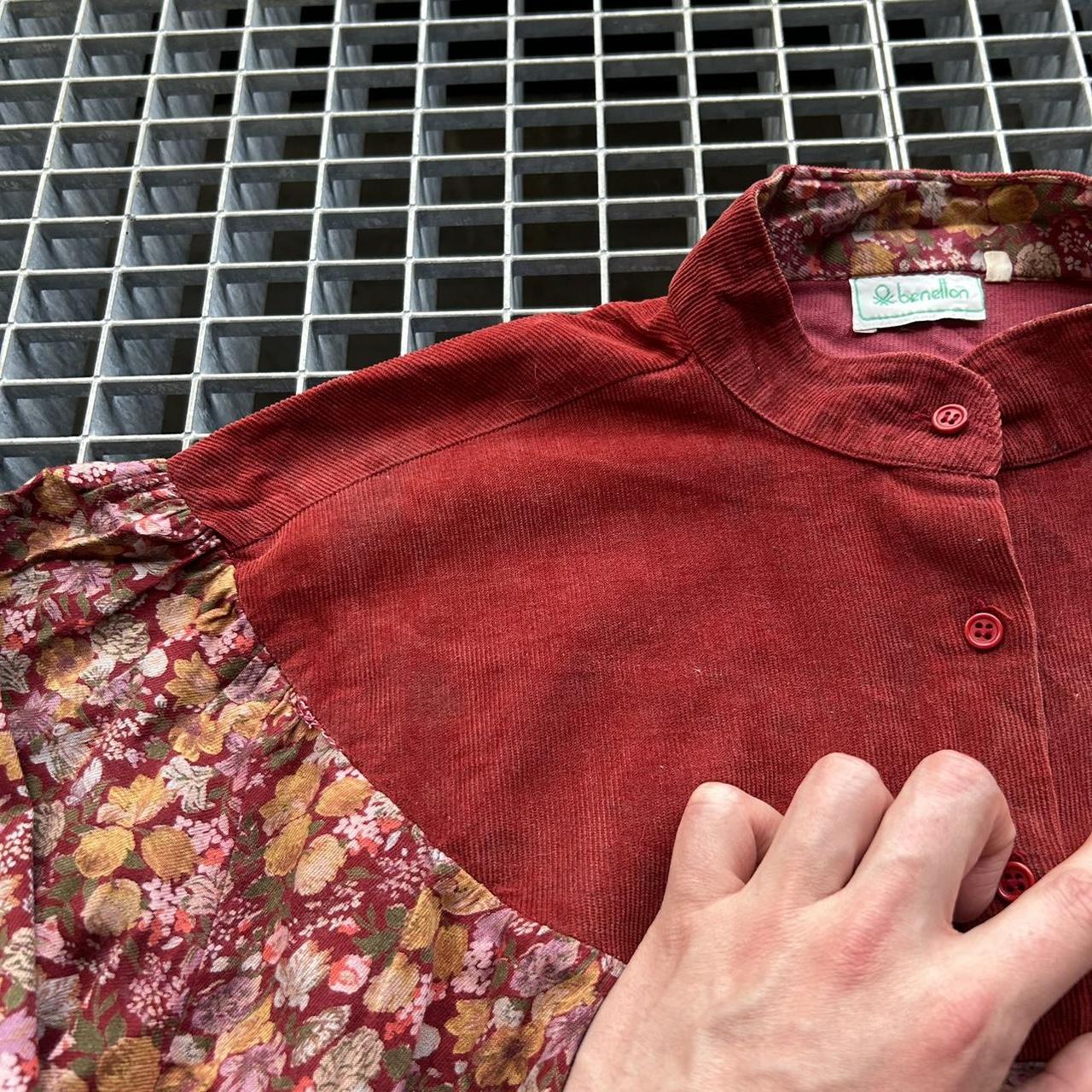 1980s Benetton Floral Shirt Women's L