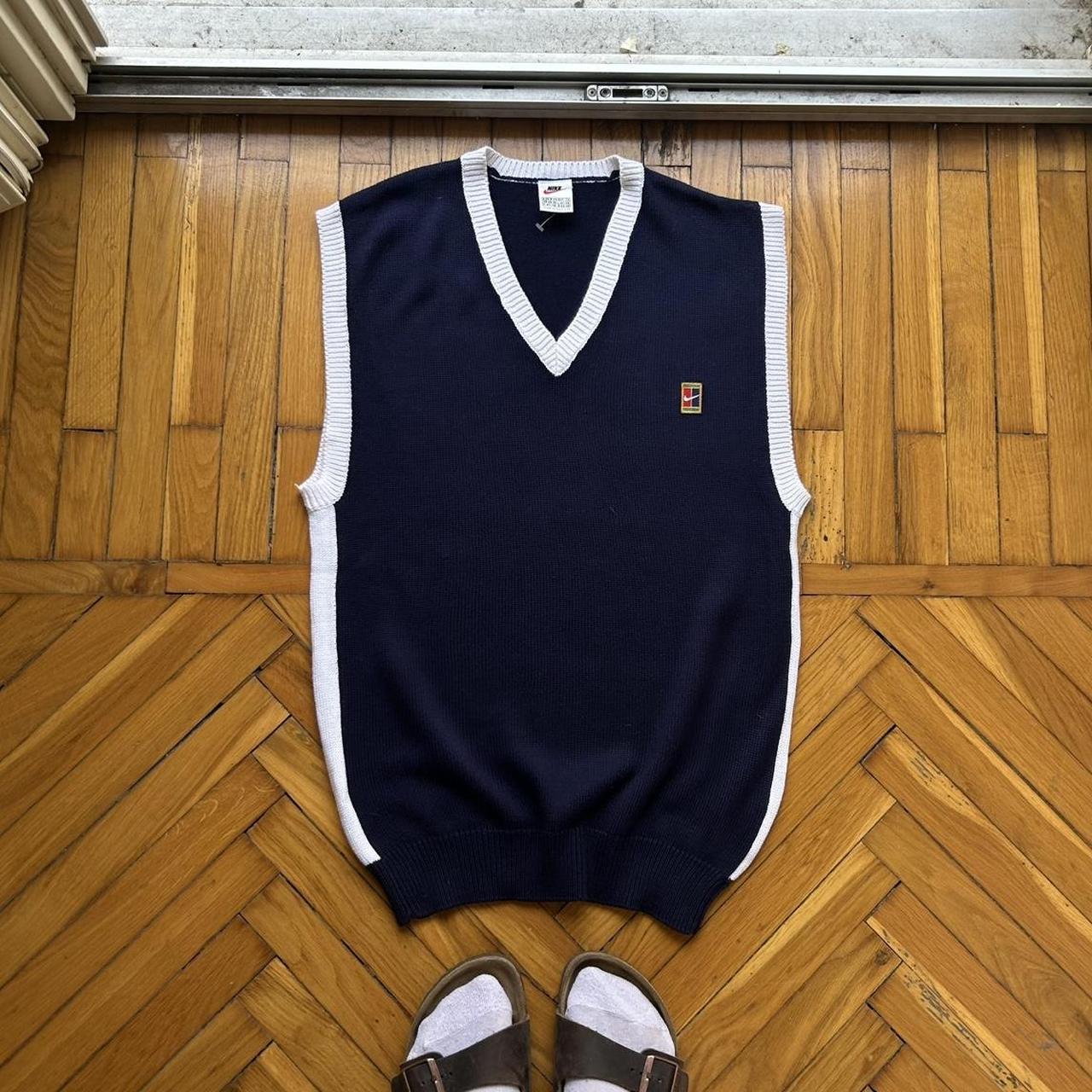 1990s Nike Tennis Court Knitted Vest Navy S