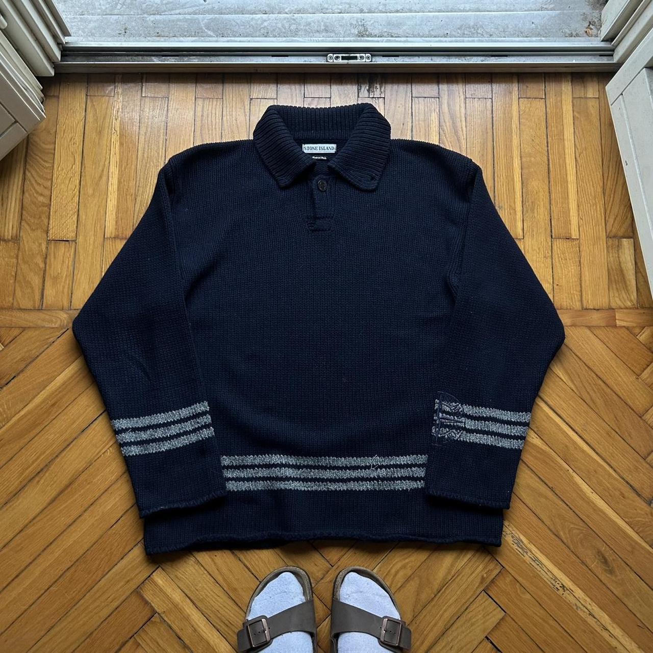 A/W 1997 Stone Island Knitted Jumper Navy L