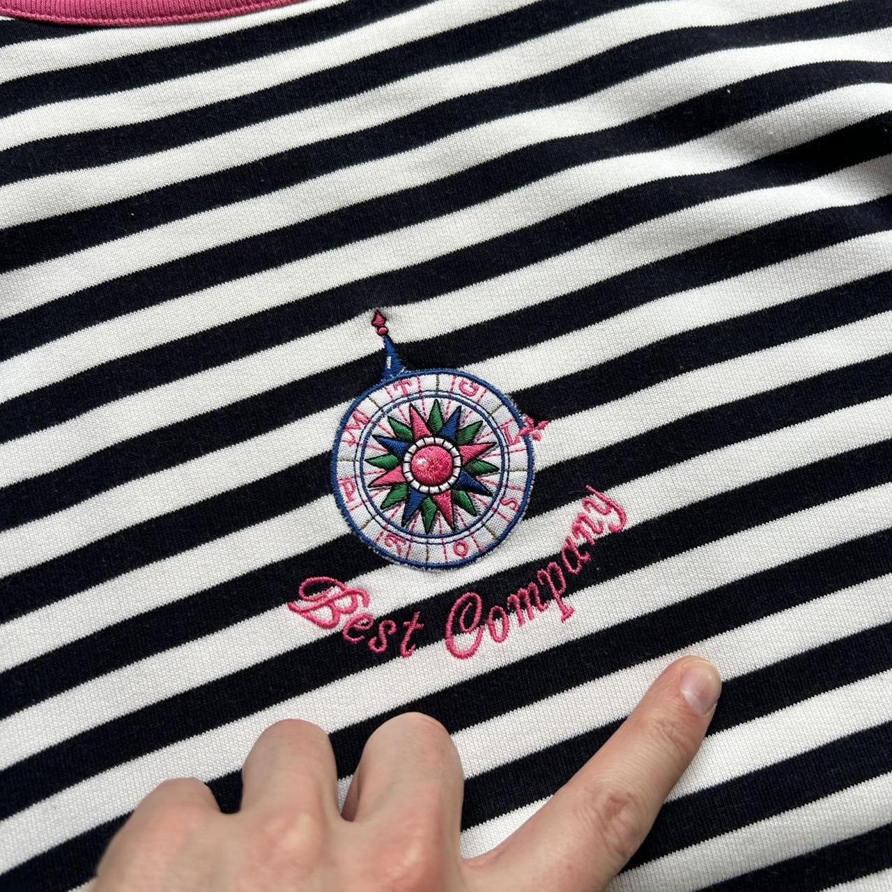 1990s Best Company Striped SS Sweatshirt M