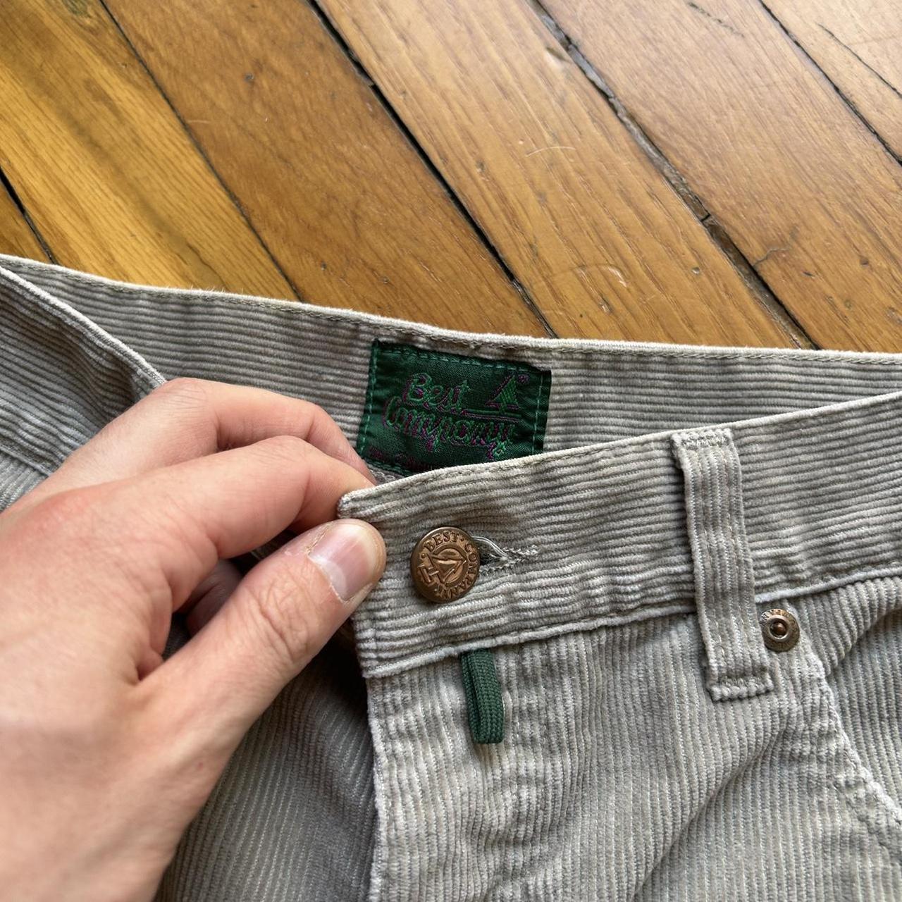 1980s Best Company Corduroy Trousers Grey 32W 30L