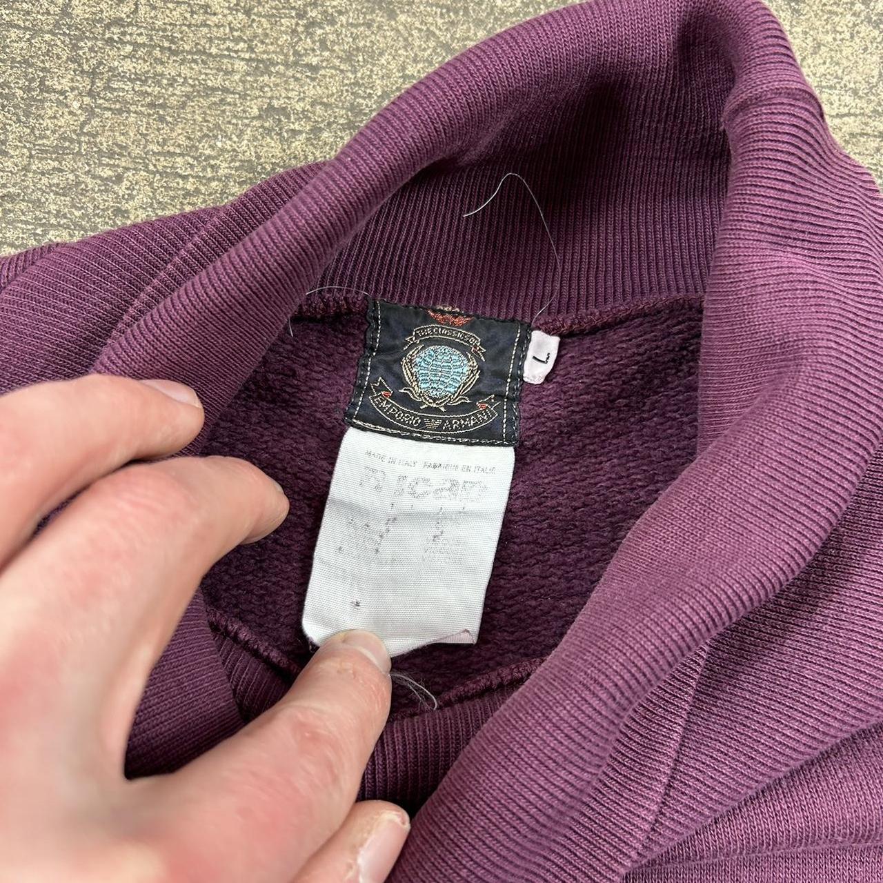 Vintage Armani Roll Neck Sweatshirt Purple L