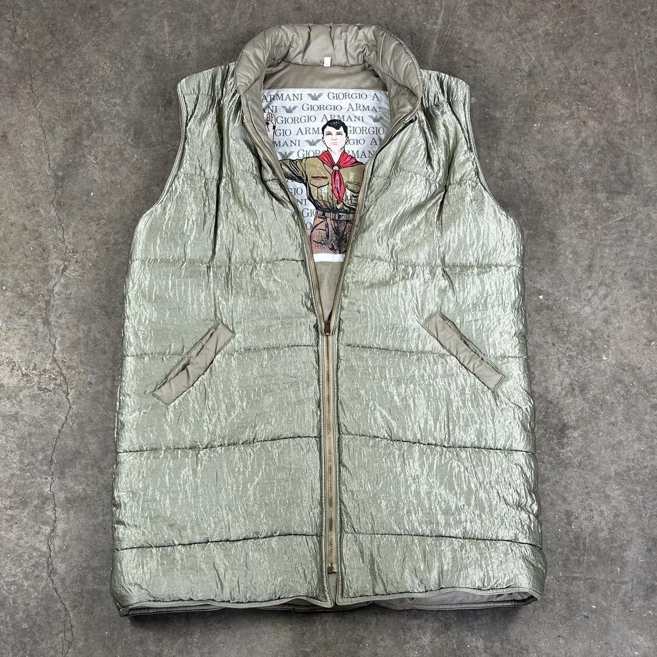1980s Armani Reversible Down Gilet Khaki L