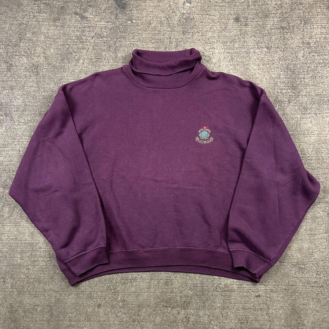 Vintage Armani Roll Neck Sweatshirt Purple L