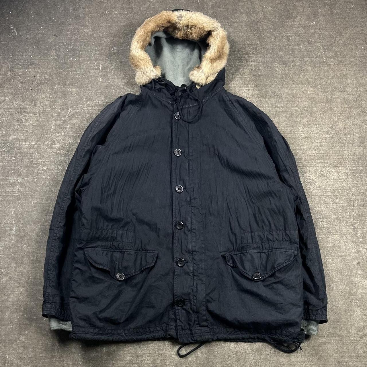 1993 CP Company Rubber Wool Jacket Black XL
