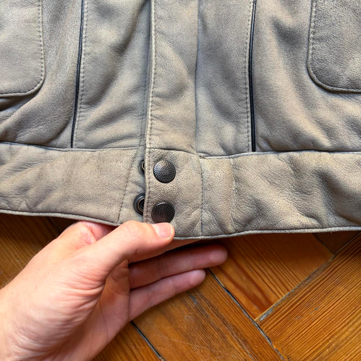 1980s Valentino Pelle Jacket Grey M